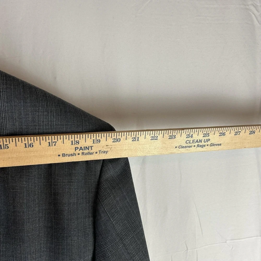 Brooks Brothers 346 Suit Jacket‎ Mens 46R Gray Check Wool Stretch 2 Button